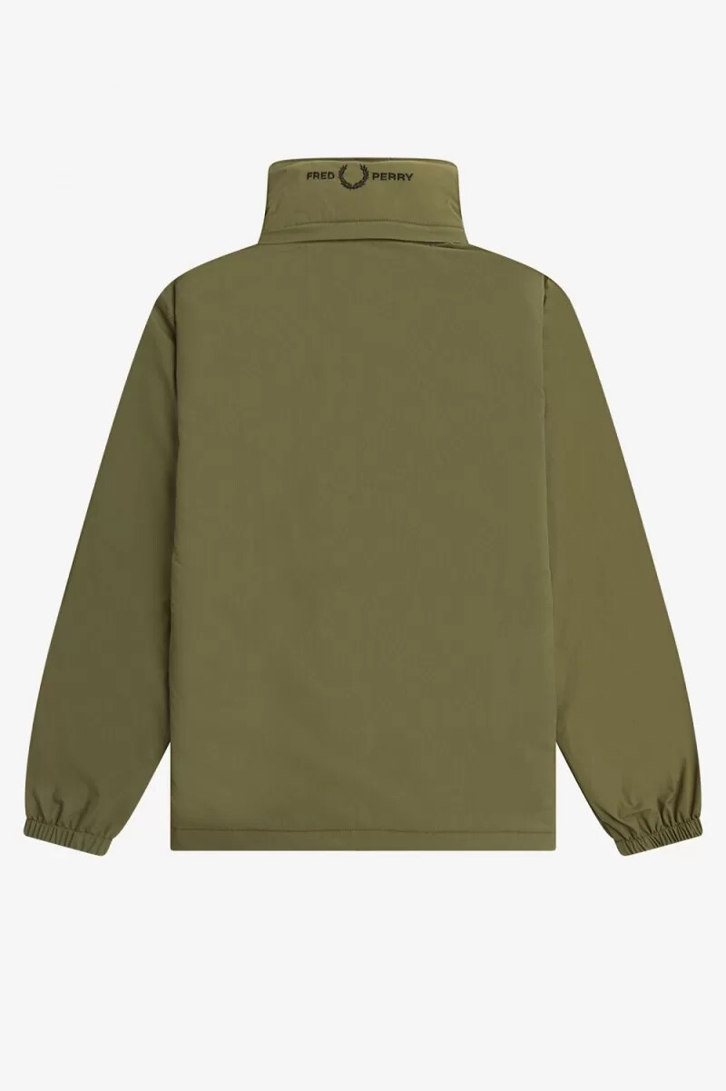 fred perry patch pocket zip through mens jackets uniform green