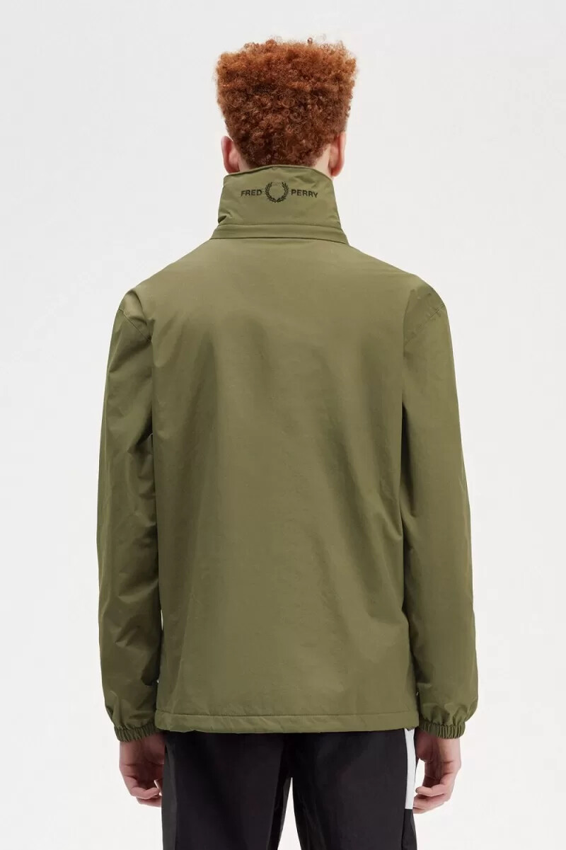 fred perry patch pocket zip through mens jackets uniform green