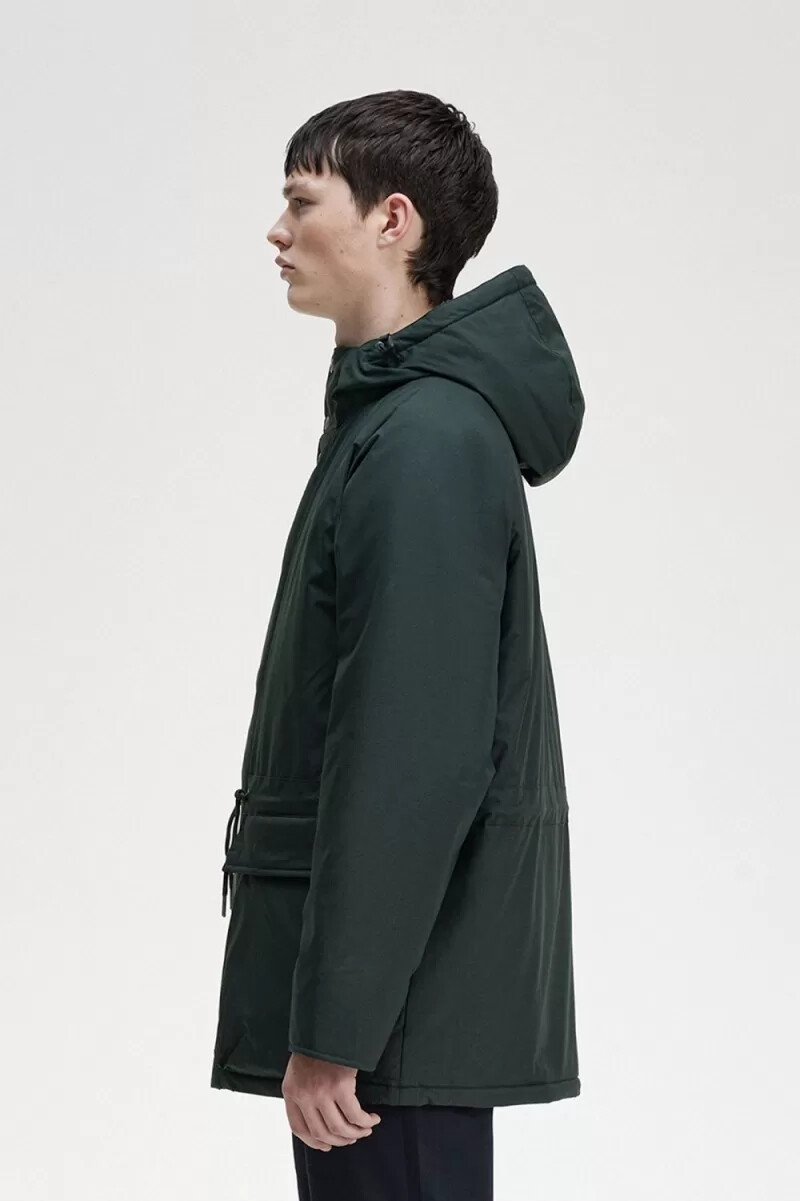 fred perry padded zip through mens jackets night green