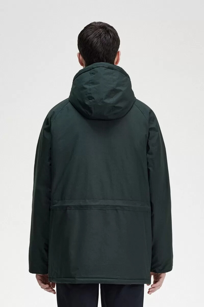fred perry padded zip through mens jackets night green