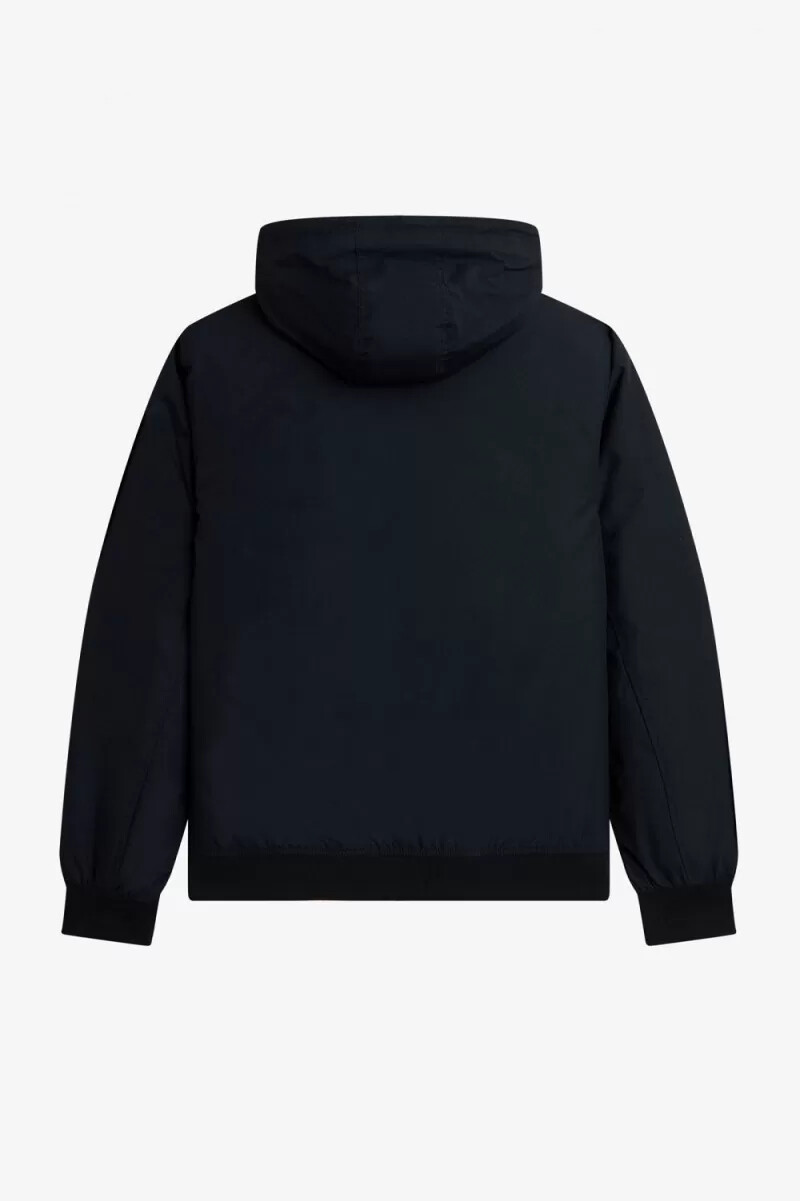fred perry padded hooded brentham mens jackets black gunmetal