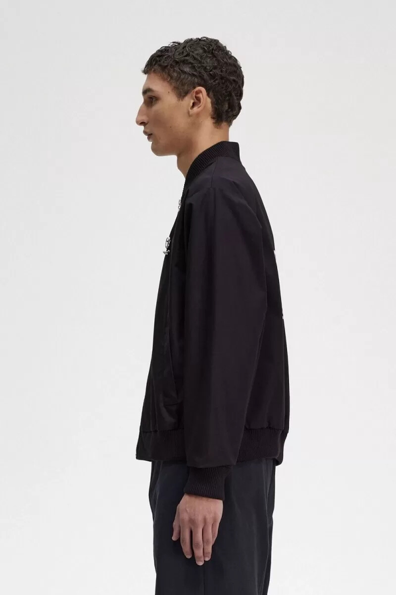 fred perry printed bomber mens jackets black