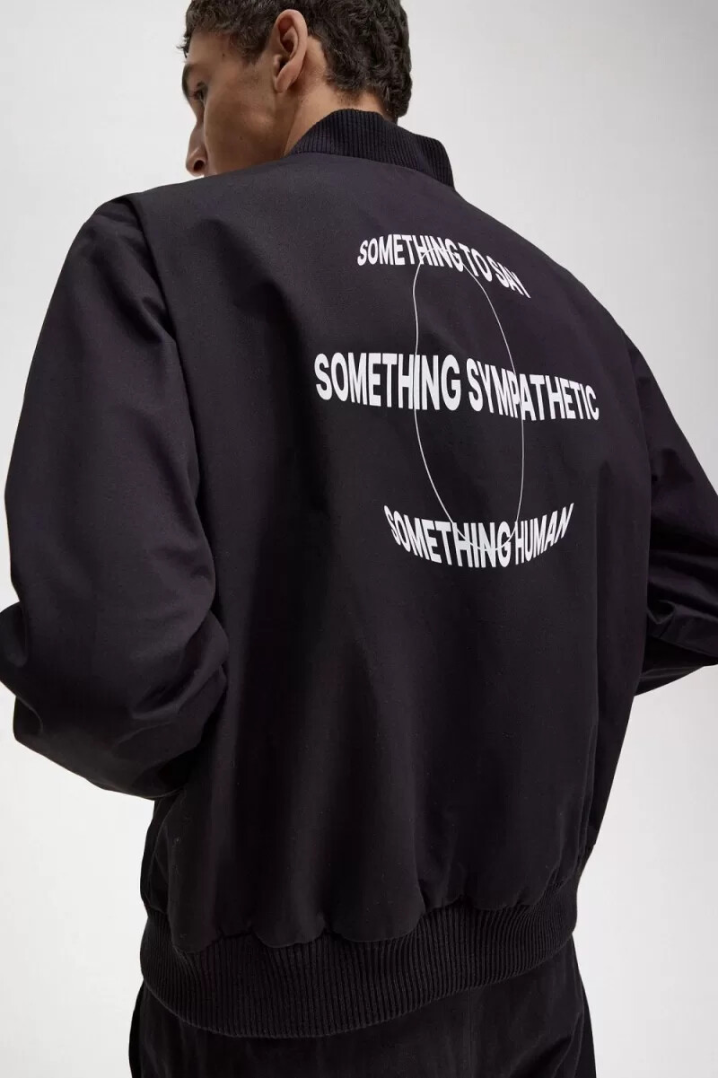 fred perry printed bomber mens jackets black