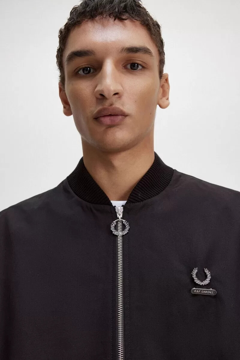 fred perry printed bomber mens jackets black