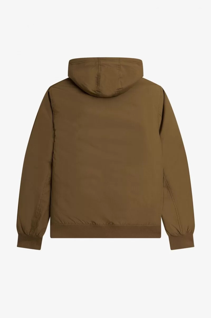 fred perry padded hooded brentham mens jackets brown