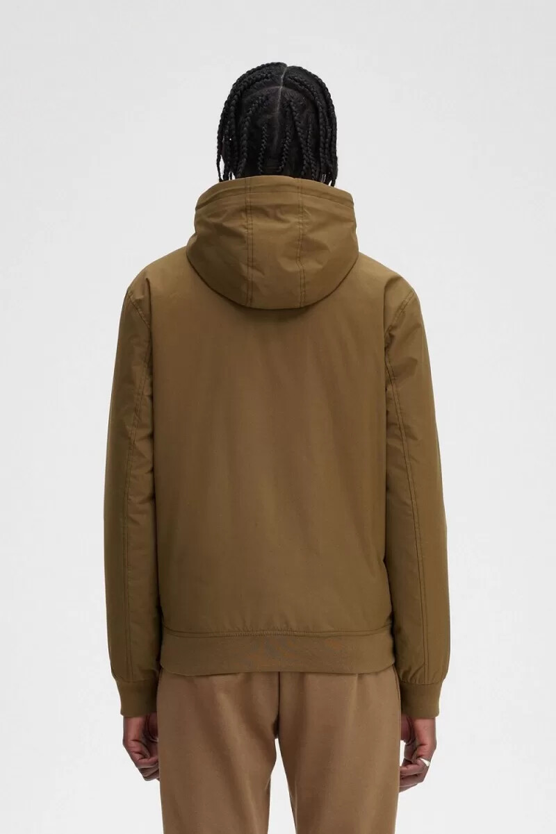 fred perry padded hooded brentham mens jackets brown