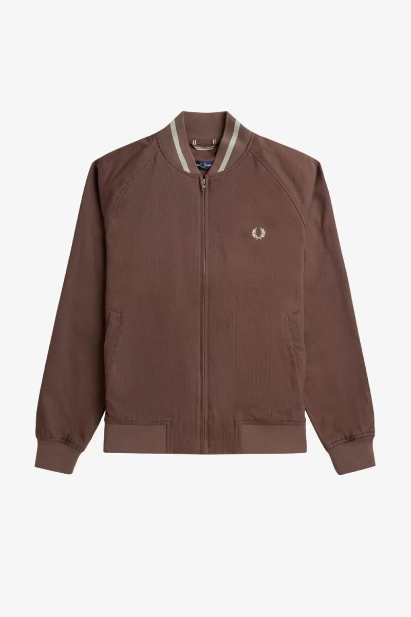 fred perry corduroy tennis bomber mens jackets dark red