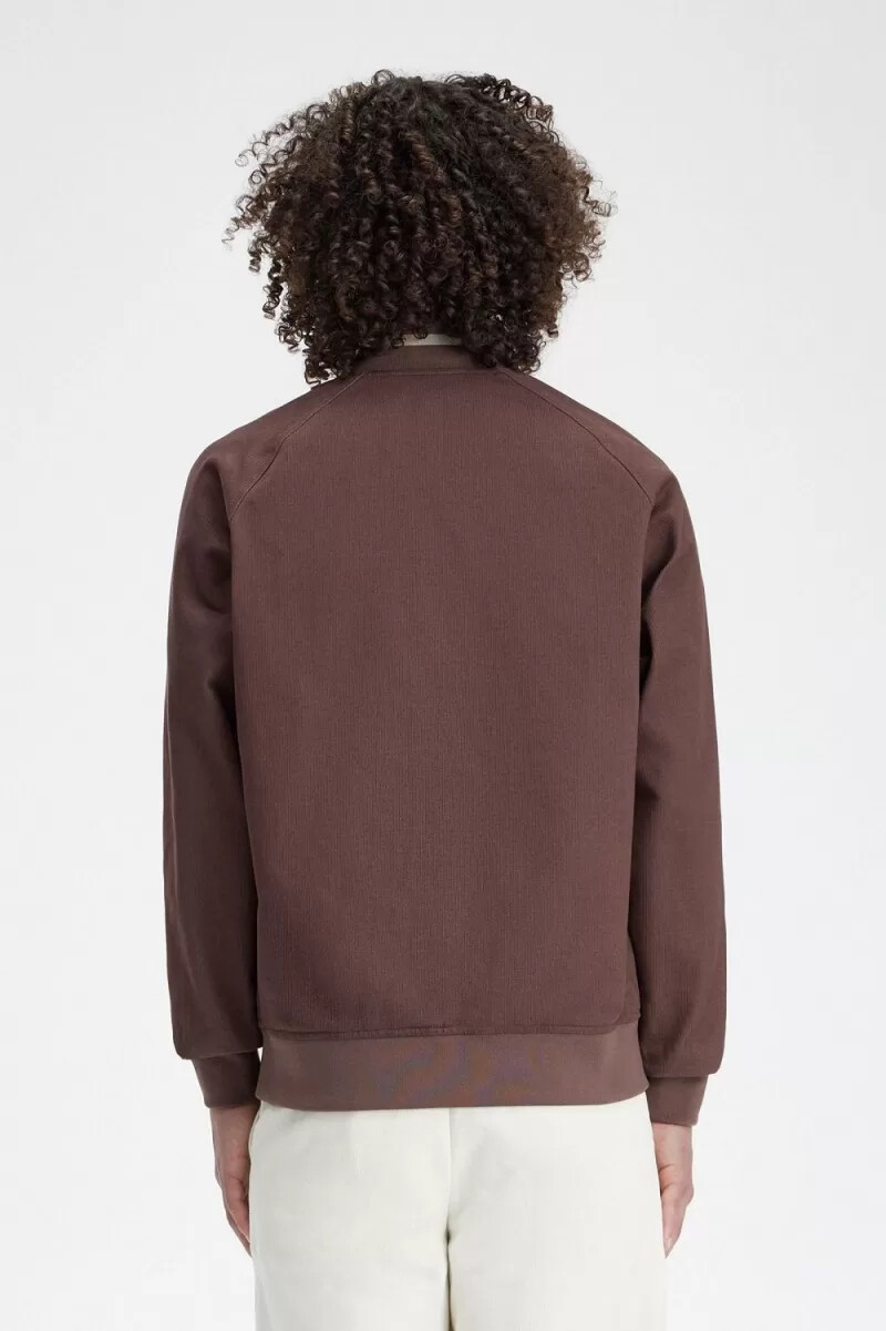 fred perry corduroy tennis bomber mens jackets dark red