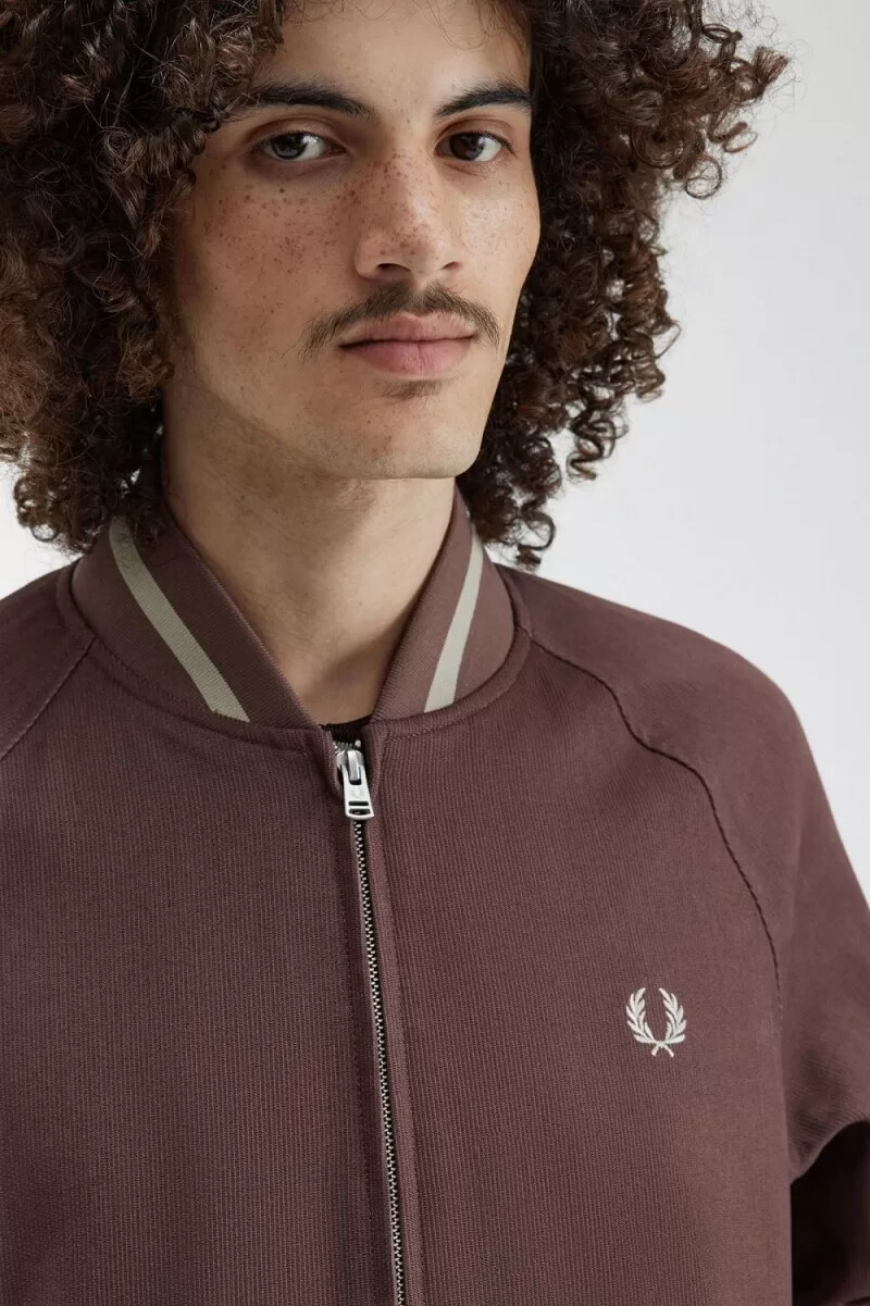 fred perry corduroy tennis bomber mens jackets dark red