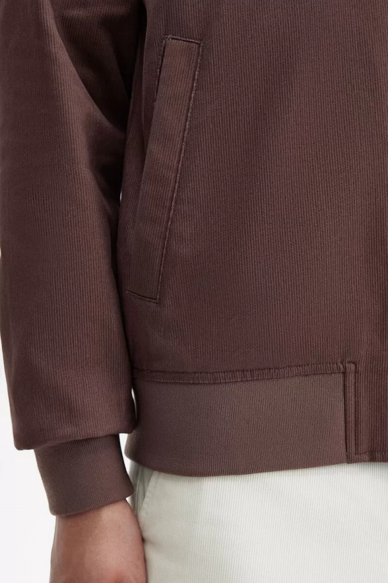 fred perry corduroy tennis bomber mens jackets dark red