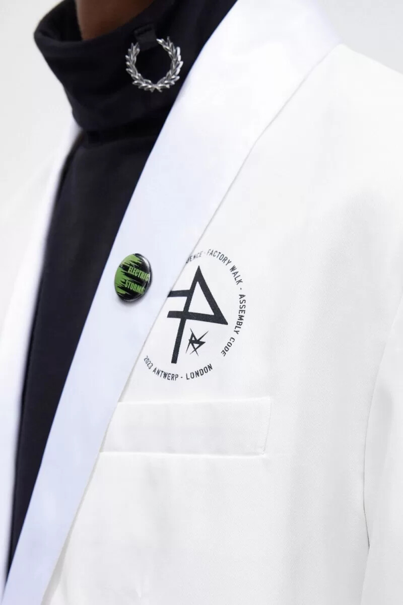 fred perry shawl collar blazer mens jackets white
