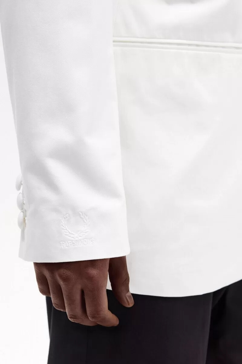 fred perry shawl collar blazer mens jackets white