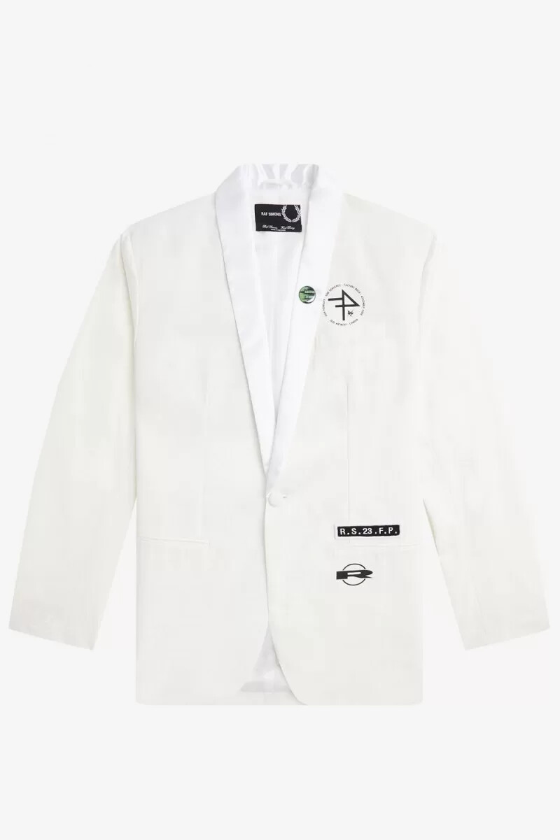 fred perry shawl collar blazer mens jackets white
