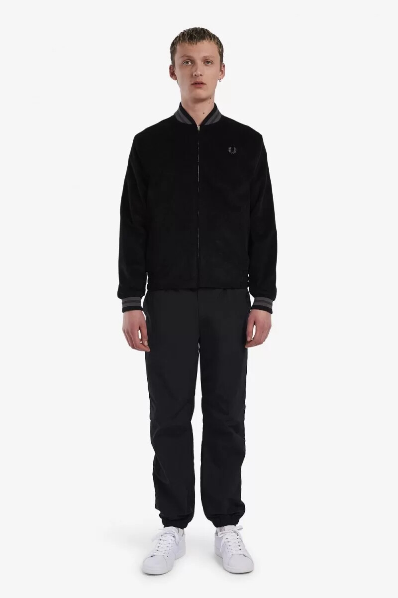 fred perry needlecord tennis bomber mens jackets black