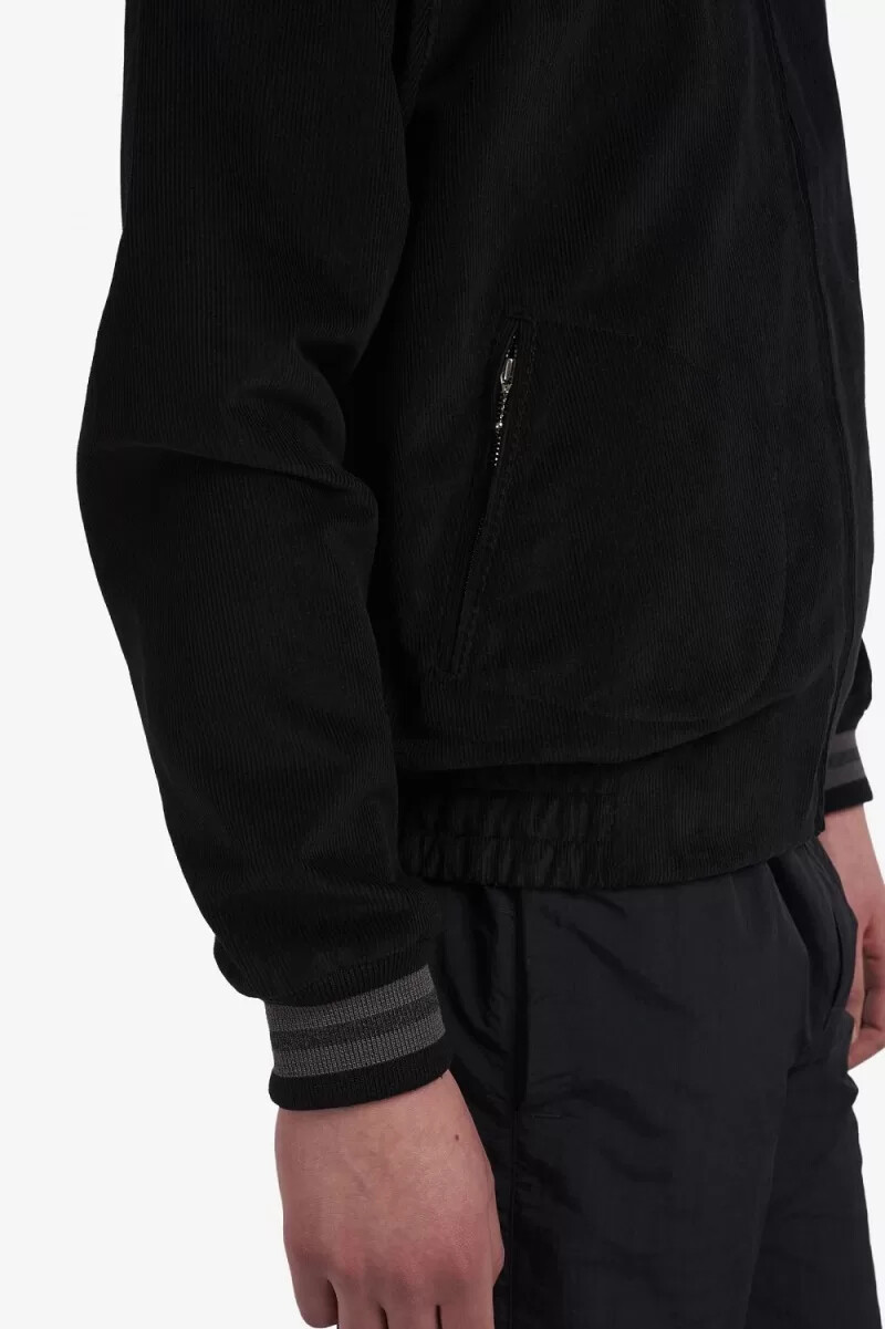 fred perry needlecord tennis bomber mens jackets black