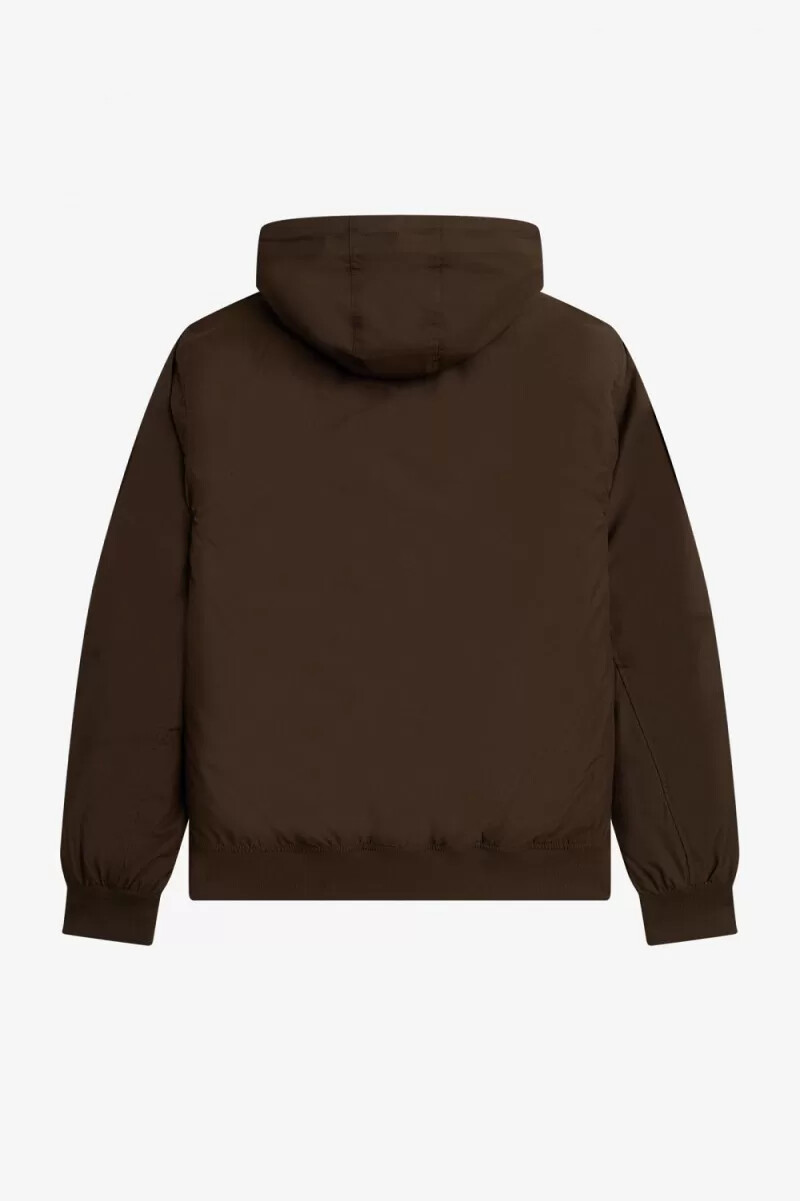 fred perry padded hooded brentham mens jackets burnt tobacco