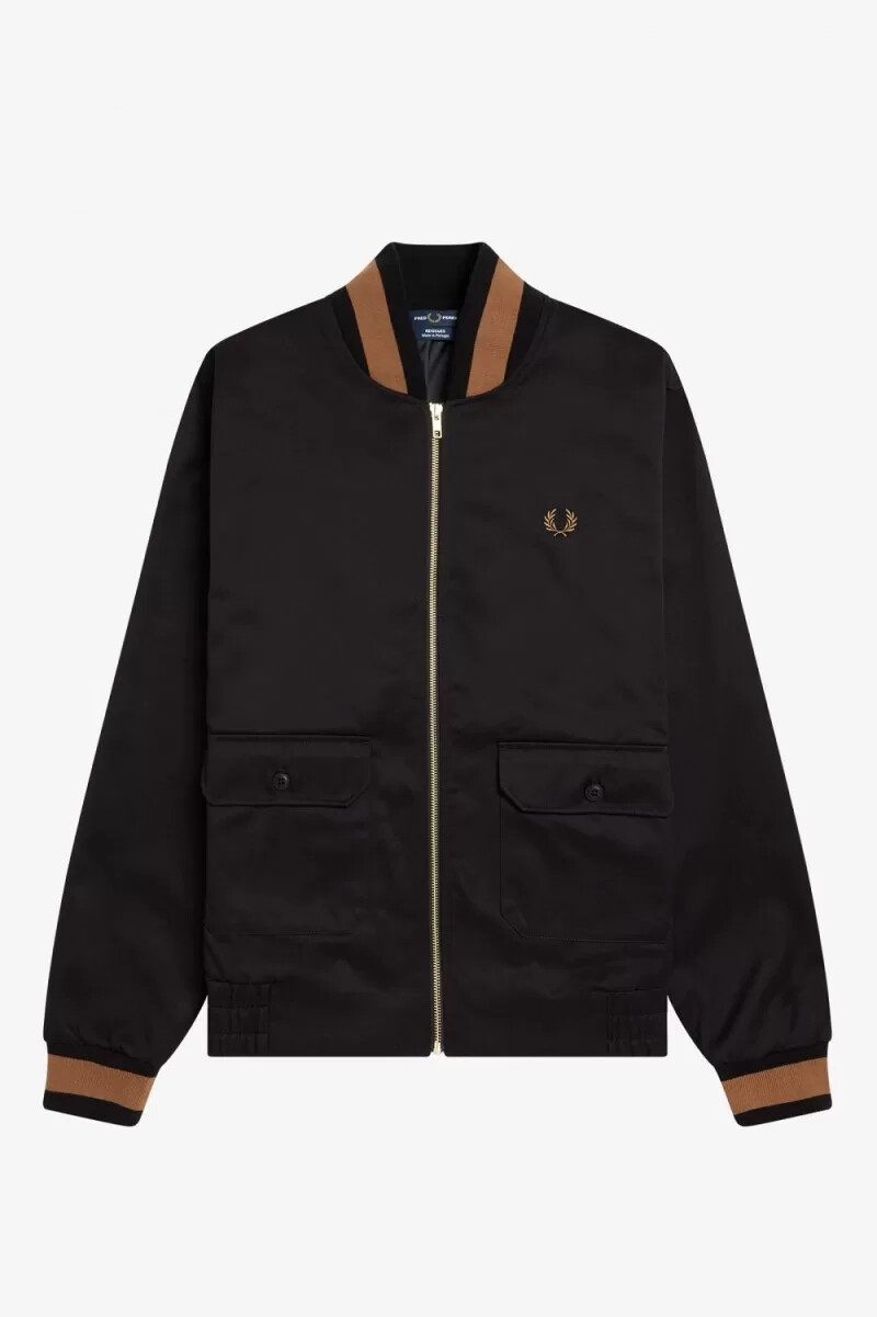 fred perry tennis bomber mens jackets black