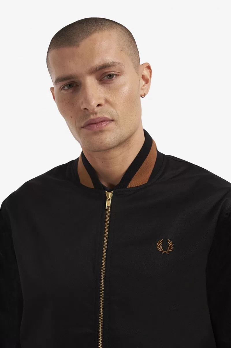 fred perry tennis bomber mens jackets black
