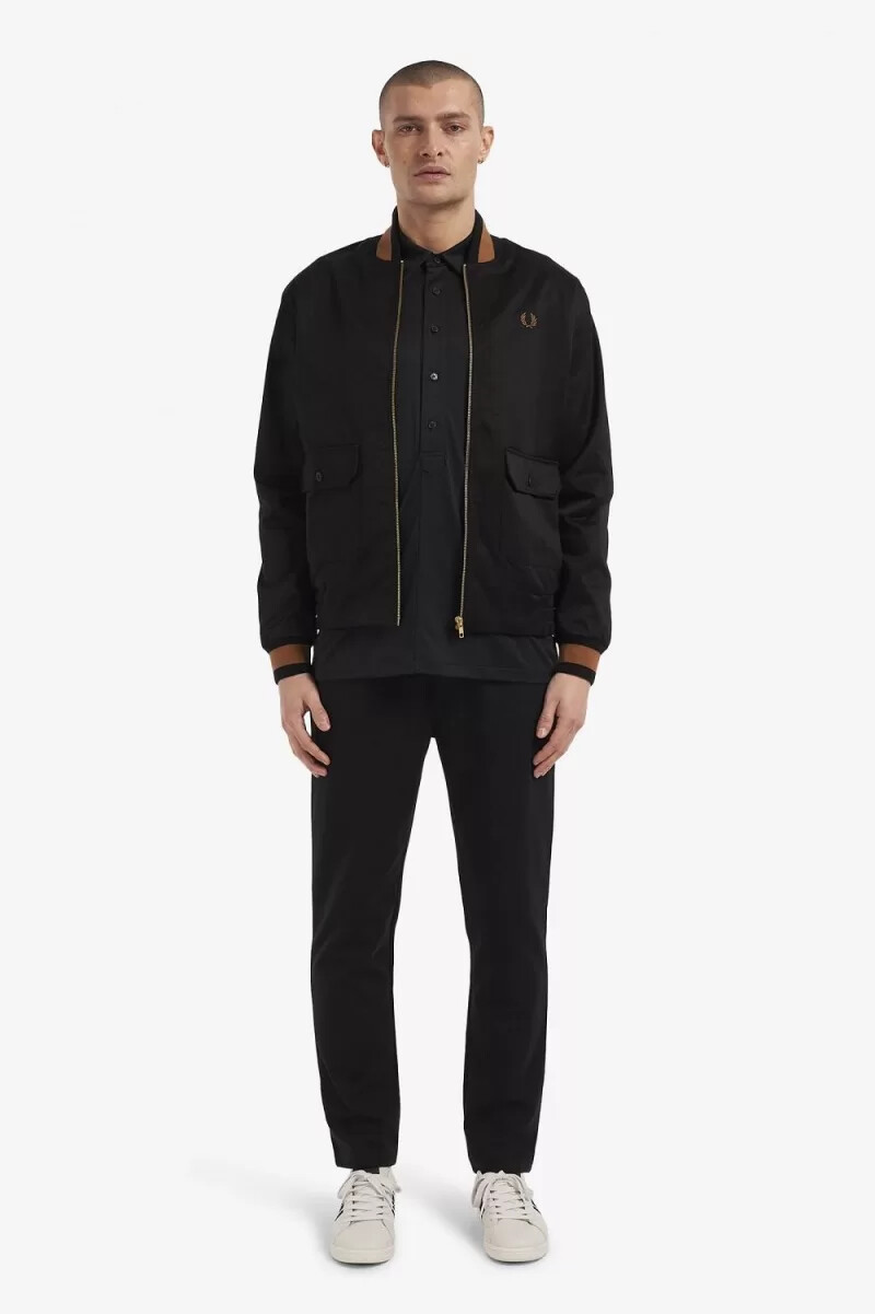 fred perry tennis bomber mens jackets black