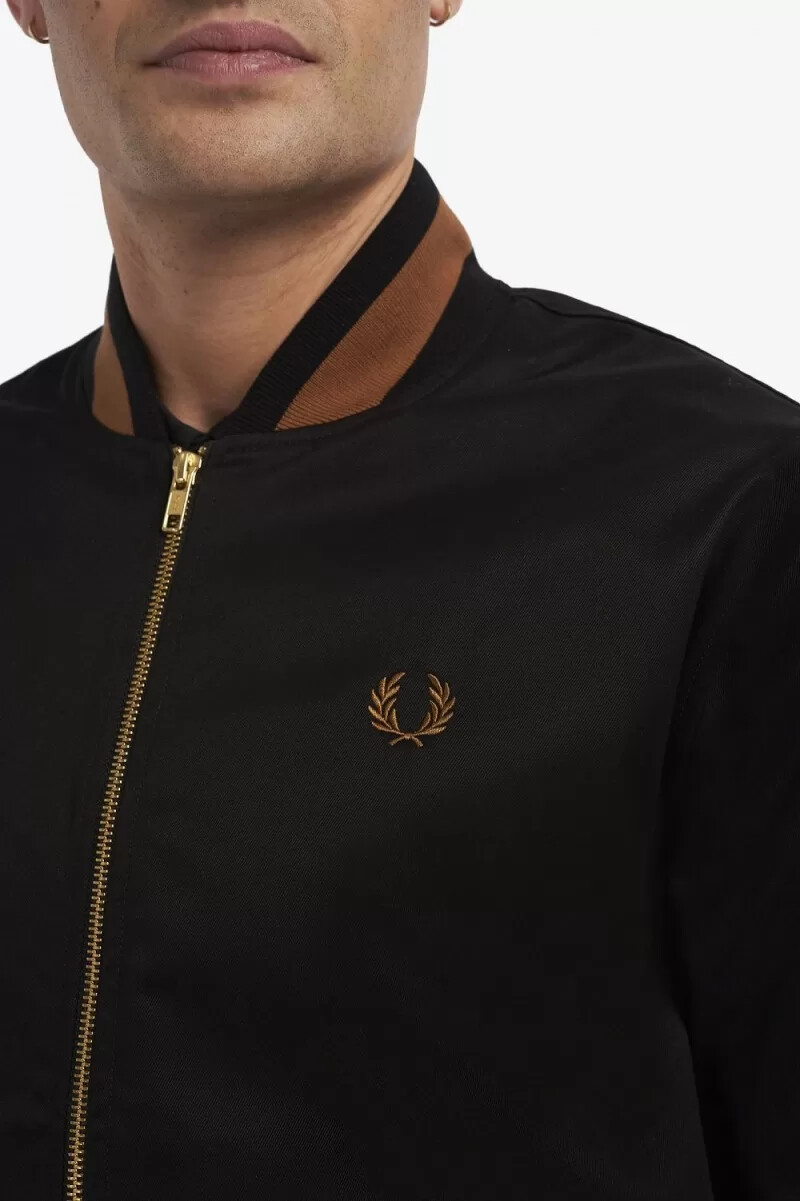 fred perry tennis bomber mens jackets black