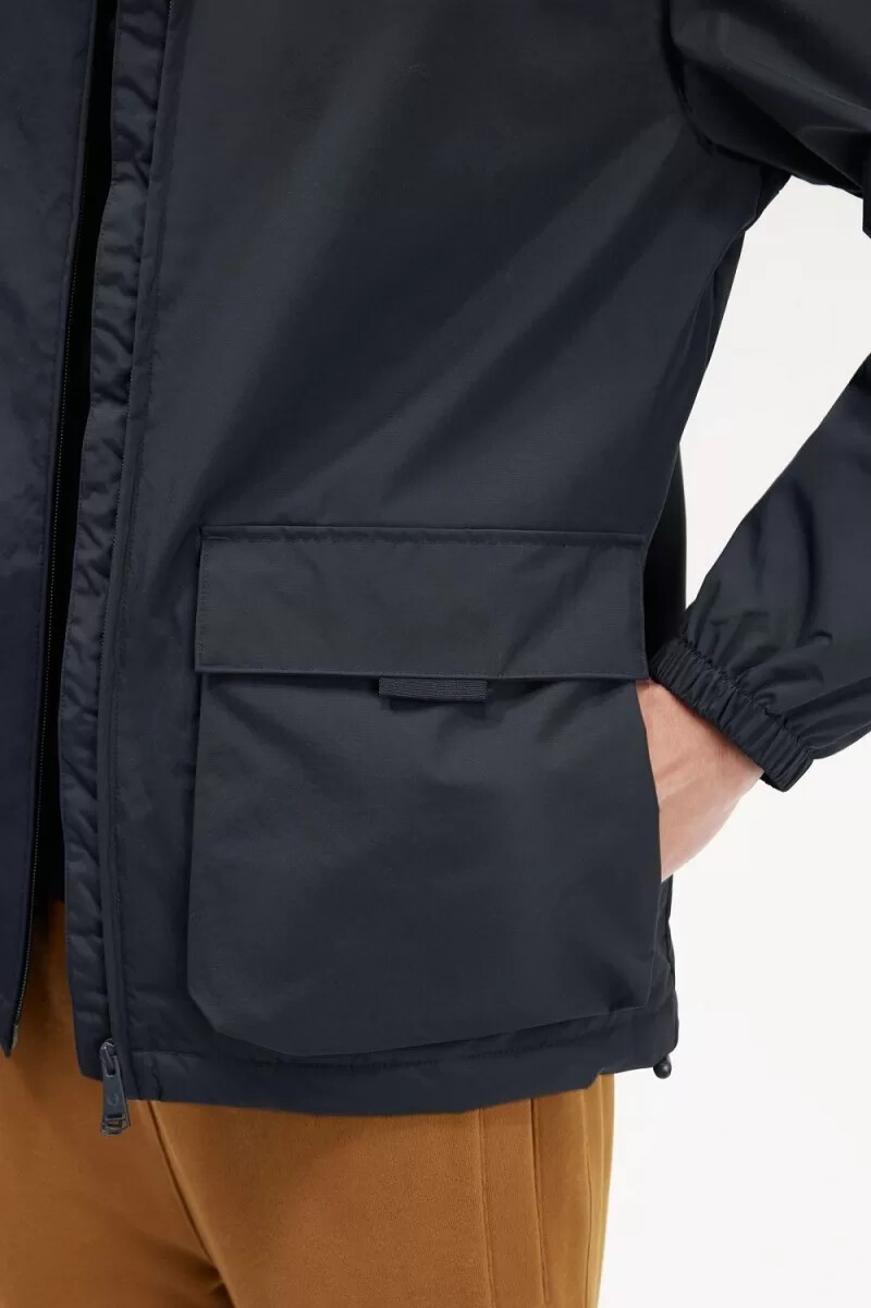 fred perry patch pocket zip through mens jackets navy