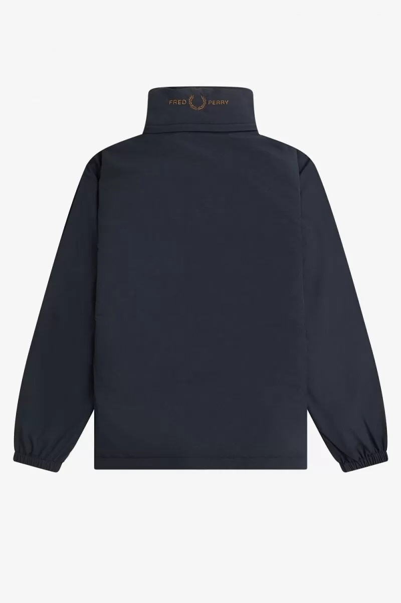 fred perry patch pocket zip through mens jackets navy