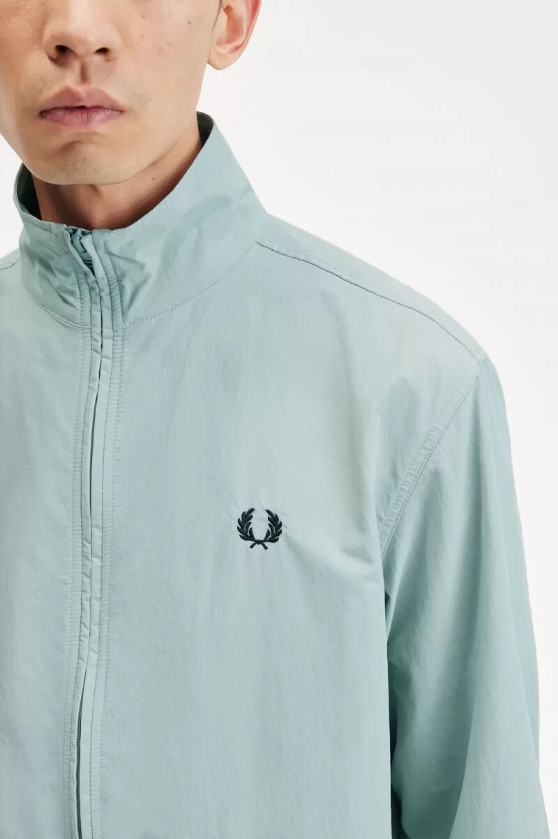 fred perry woven track mens jackets silver blue