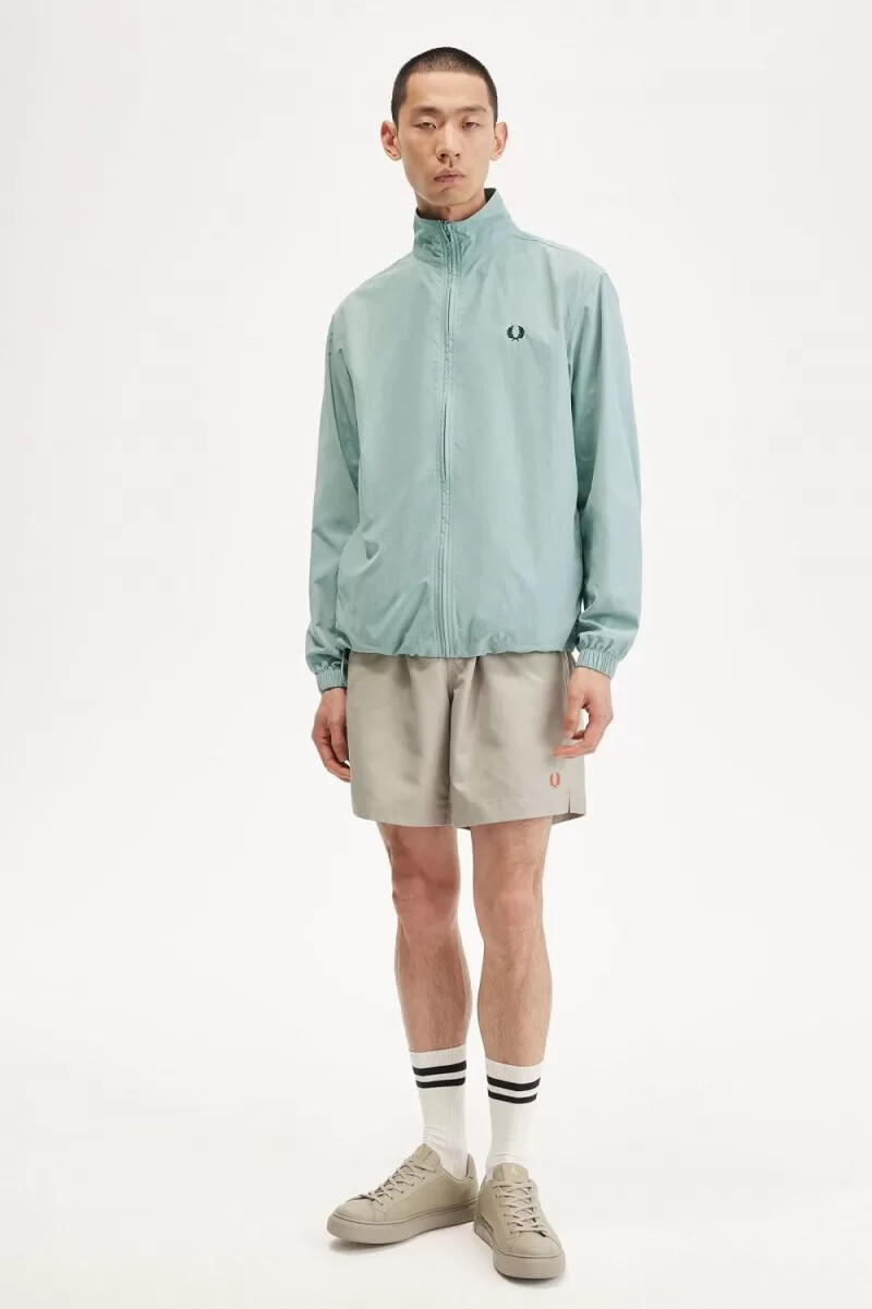 fred perry woven track mens jackets silver blue