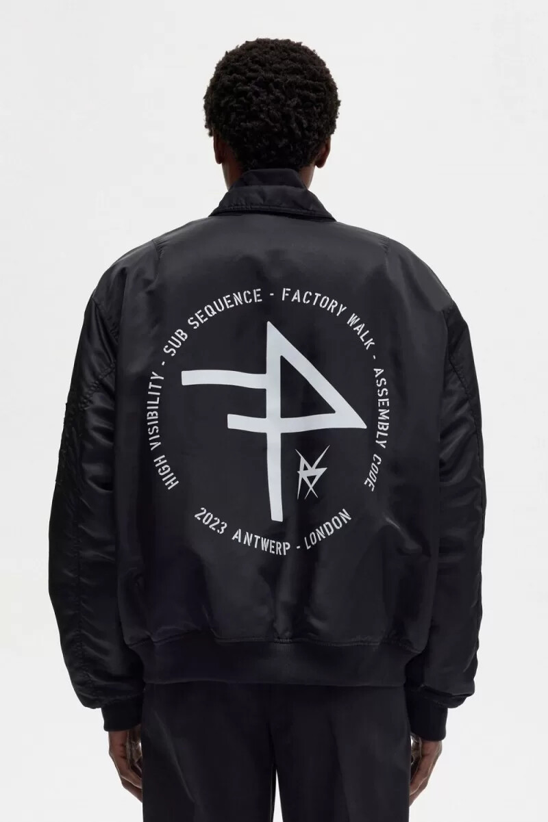 fred perry printed flight mens jackets black
