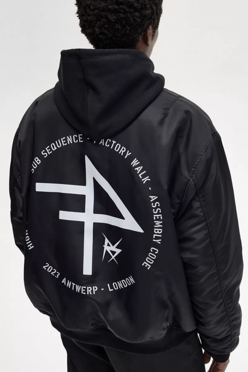 fred perry printed flight mens jackets black