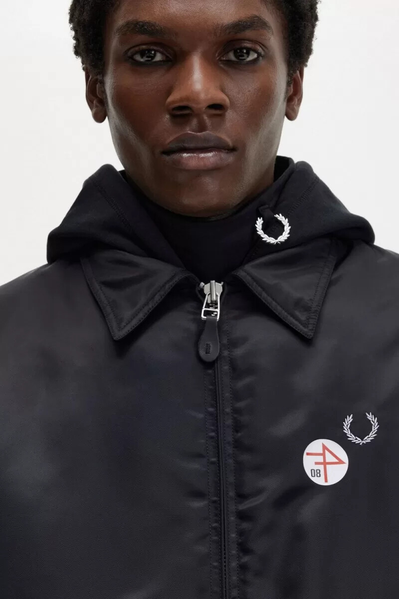 fred perry printed flight mens jackets black