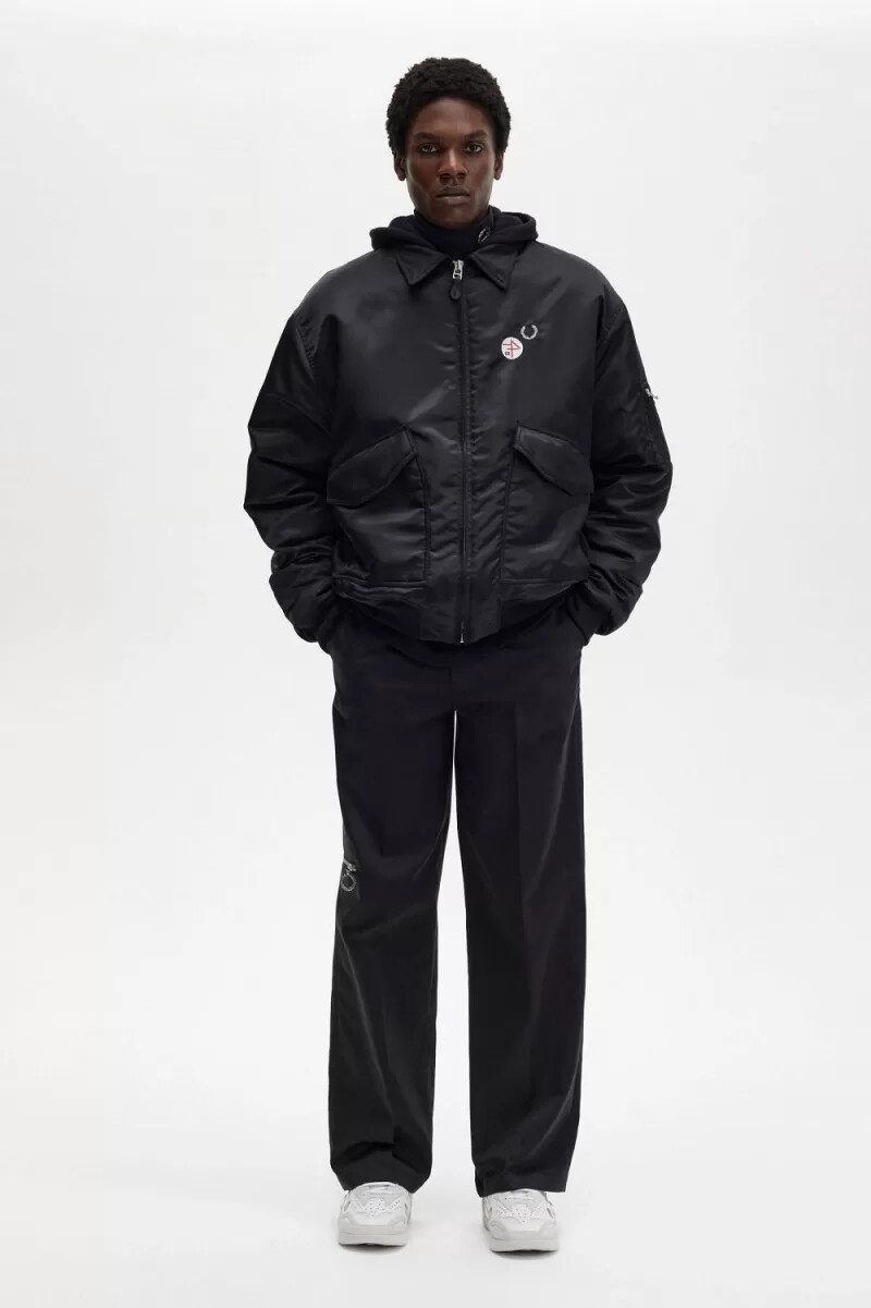 fred perry printed flight mens jackets black