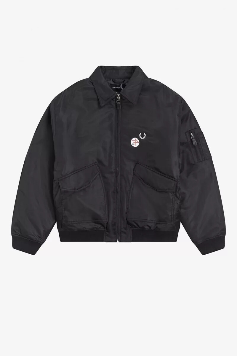 fred perry printed flight mens jackets black