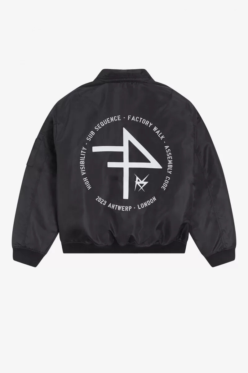 fred perry printed flight mens jackets black