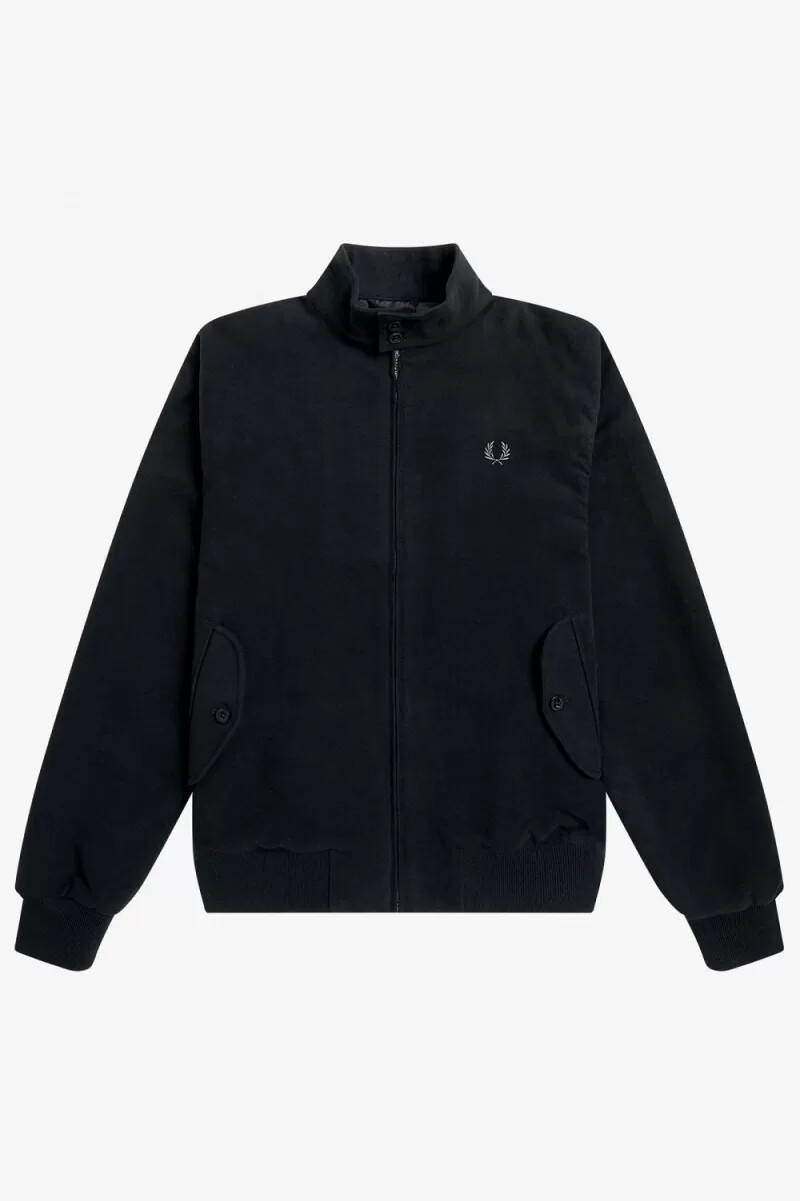 fred perry moleskin harrington mens jackets black