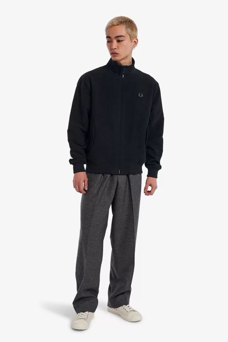 fred perry moleskin harrington mens jackets black