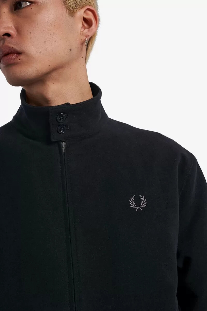 fred perry moleskin harrington mens jackets black