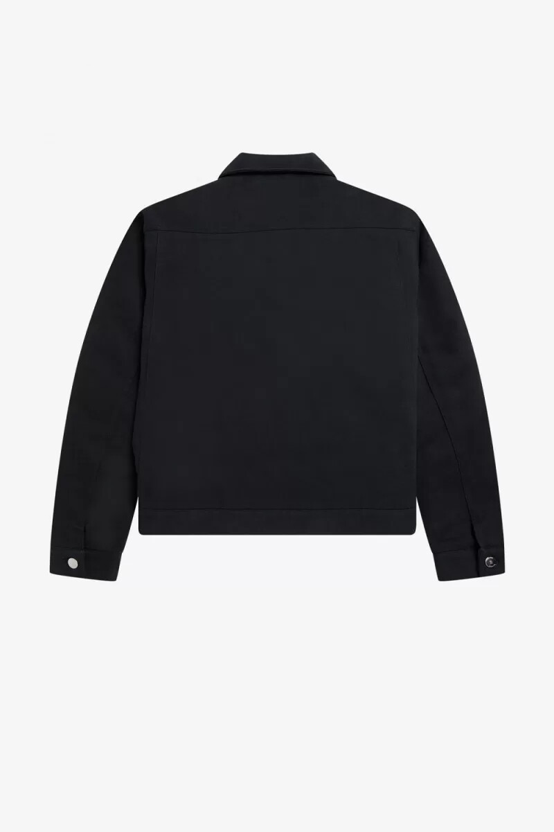 fred perry padded denim mens jackets black