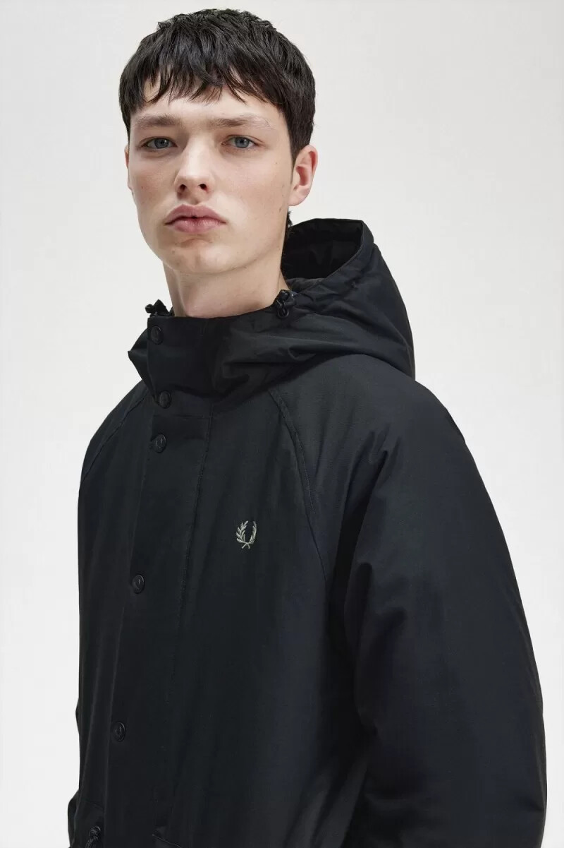 fred perry padded zip through mens jackets black