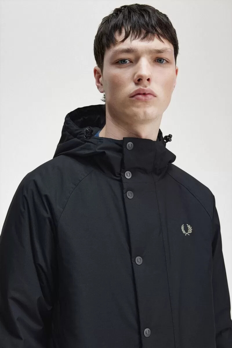 fred perry padded zip through mens jackets black