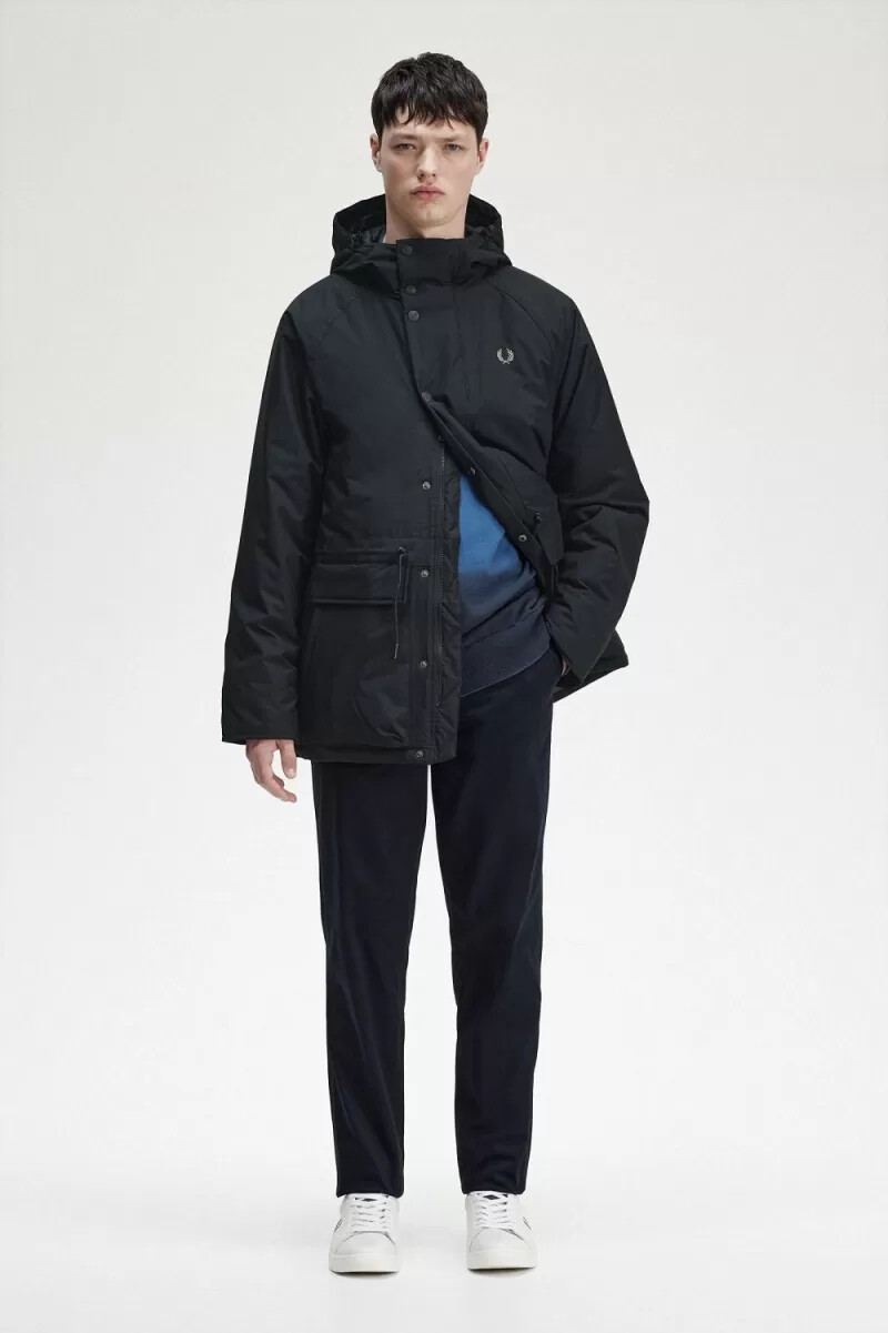 fred perry padded zip through mens jackets black