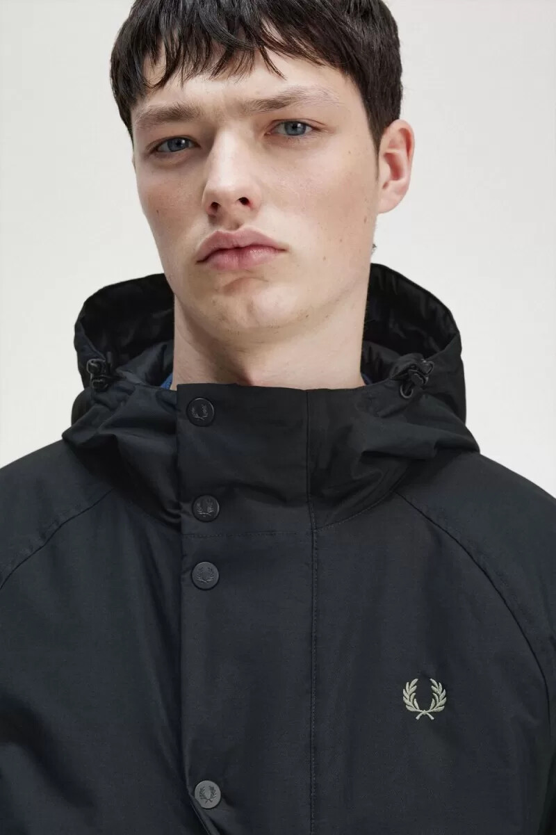 fred perry padded zip through mens jackets black