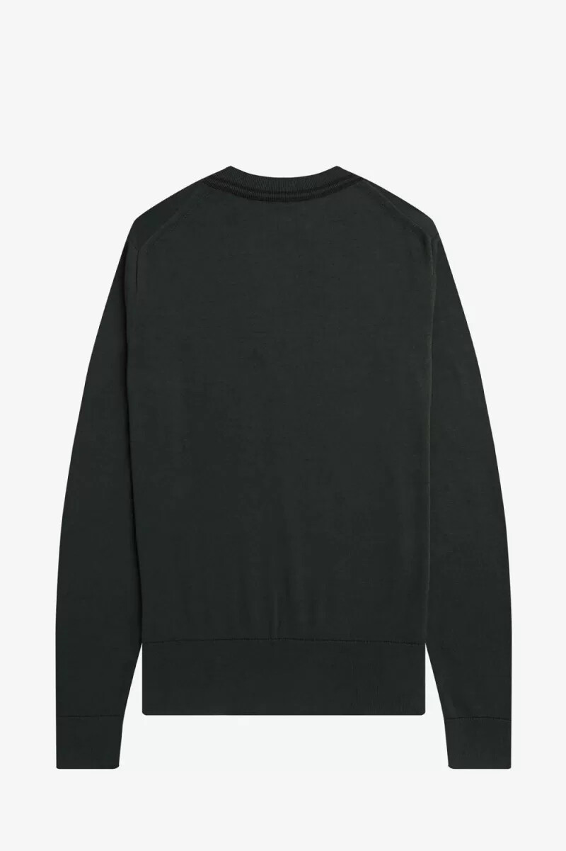 fred perry v-neck mens jumper night green