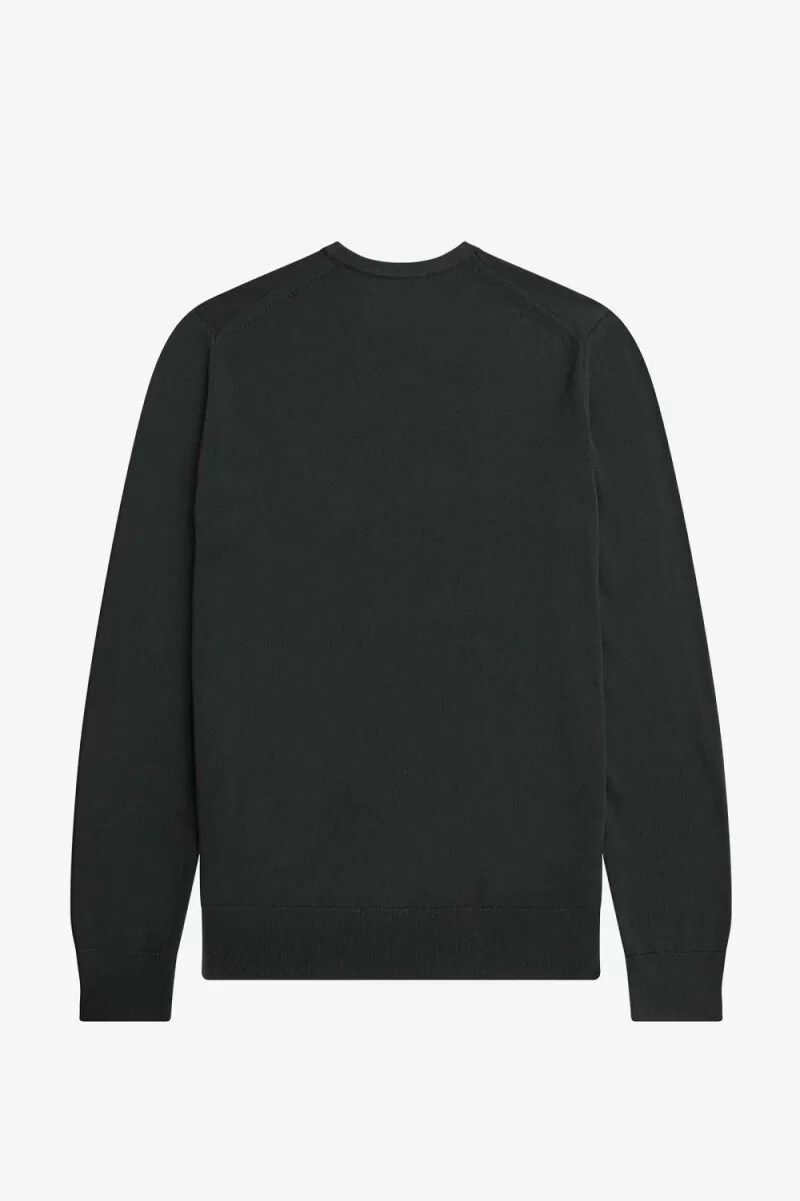 fred perry classic crew neck mens jumper night green