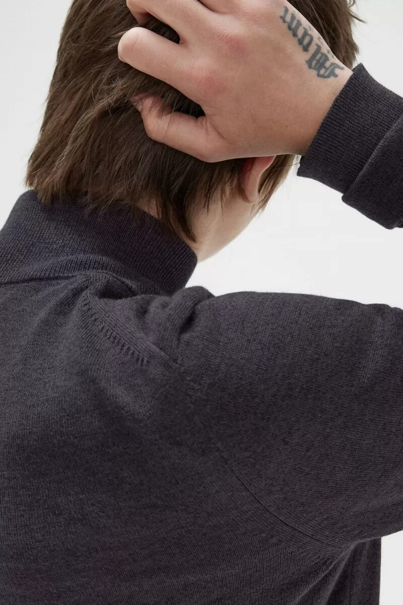 fred perry classic half zip mens jumper dark grey marl