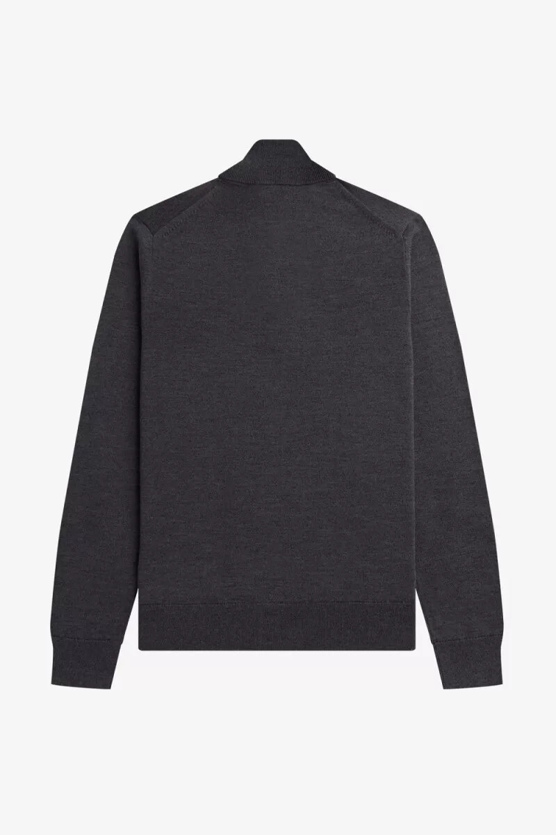 fred perry classic half zip mens jumper dark grey marl