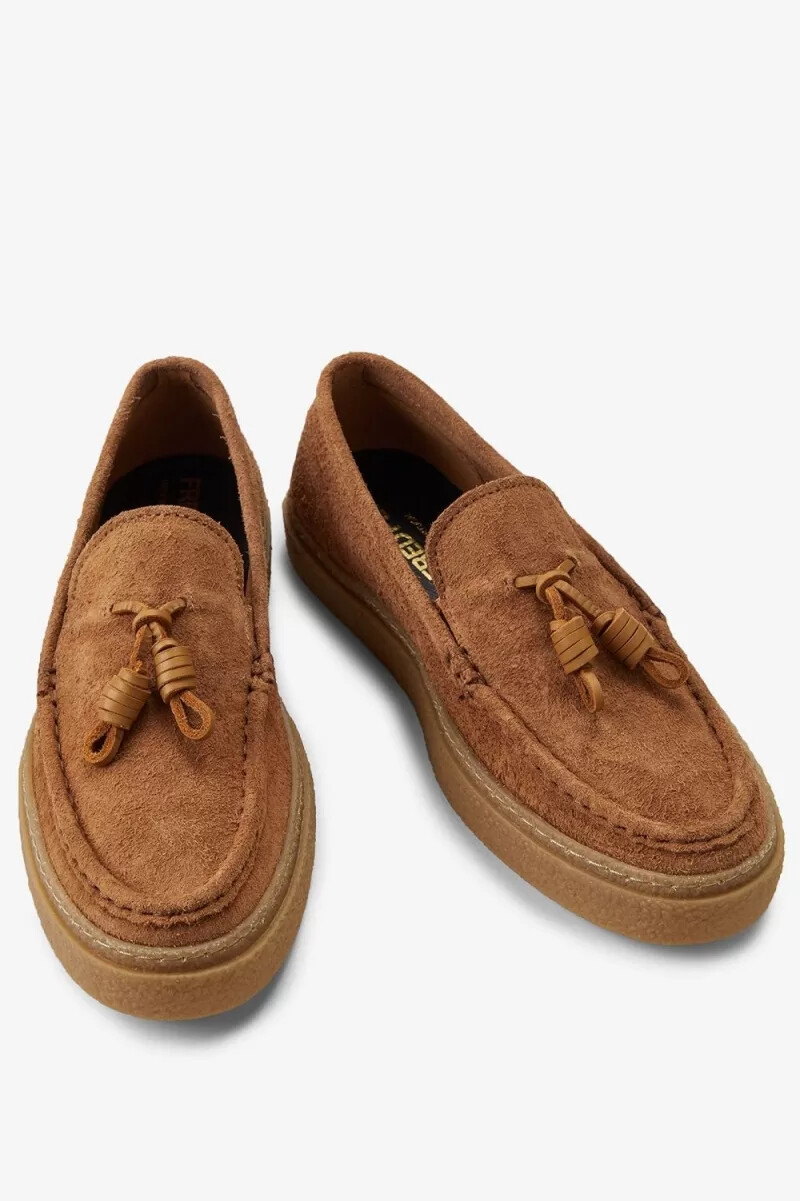 fred perry dawson tassel mens loafers dark coffee