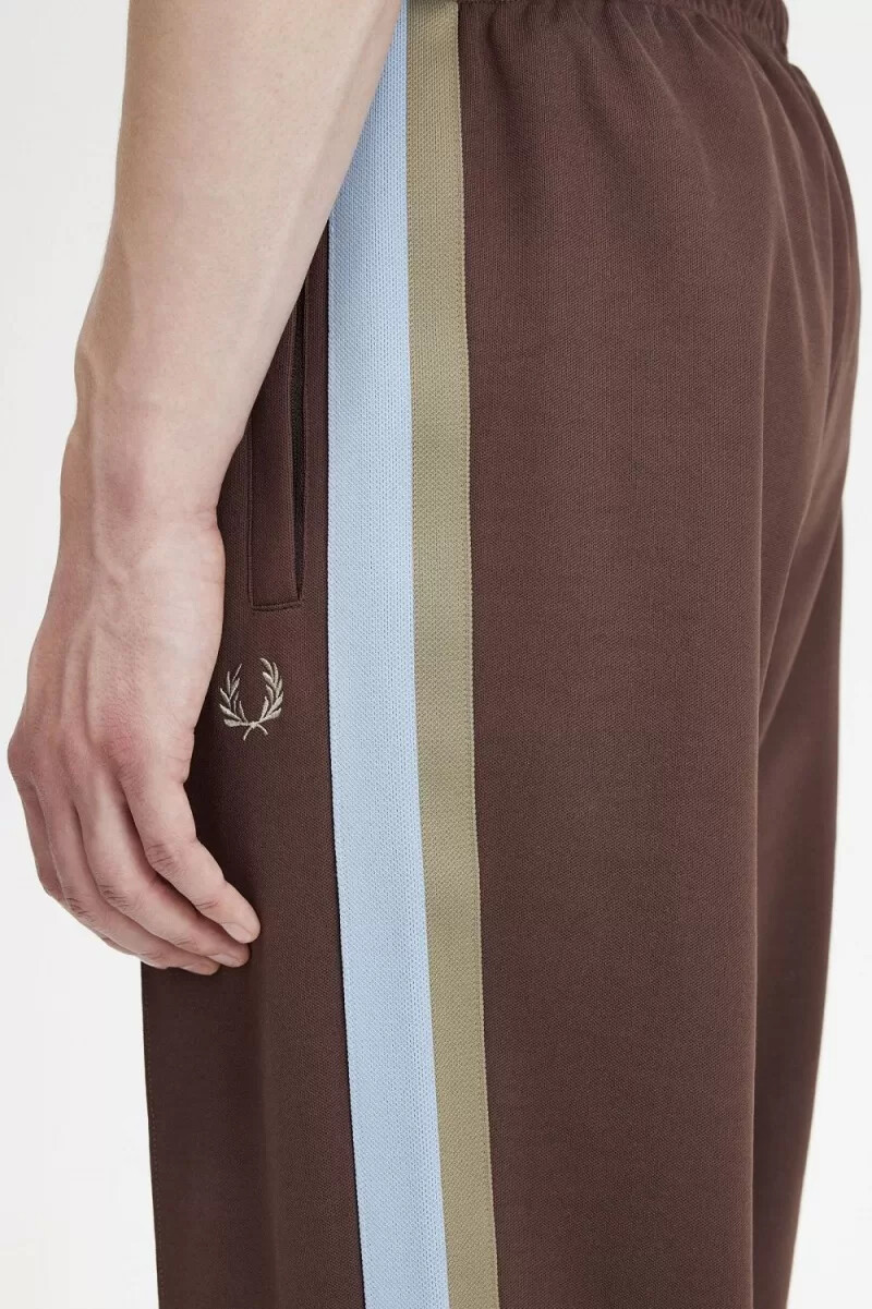fred perry tape detail track mens pants dark red