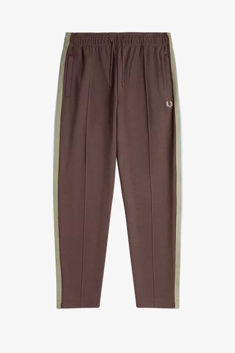 fred perry tape detail track mens pants dark red