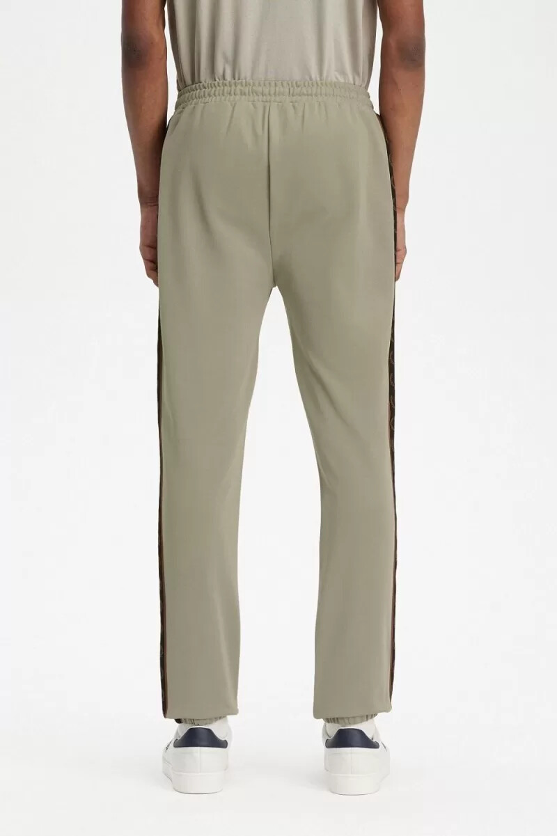 fred perry contrast tape track mens pants warm grey dark red